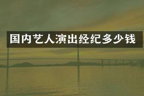 国内艺人演出经纪多少钱