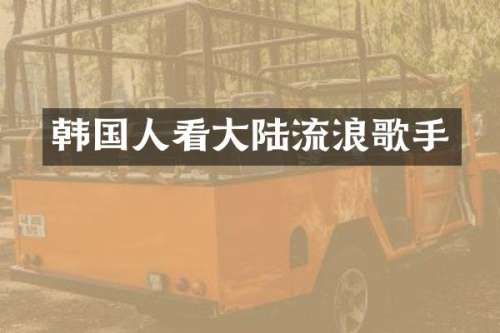 韩国人看大陆流浪歌手