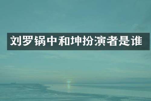 刘罗锅中和坤扮演者是谁