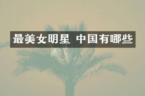 最明星 中国有哪些