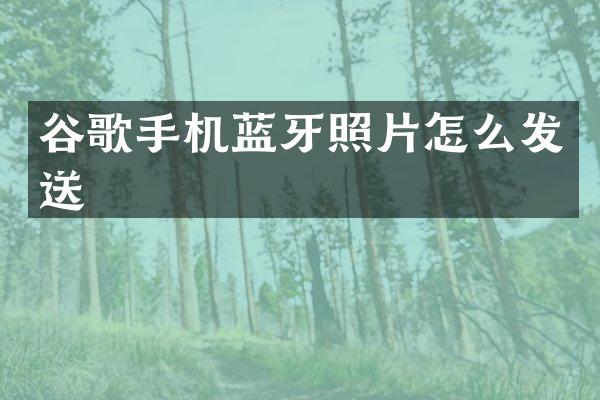 谷歌手机蓝牙照片怎么发送