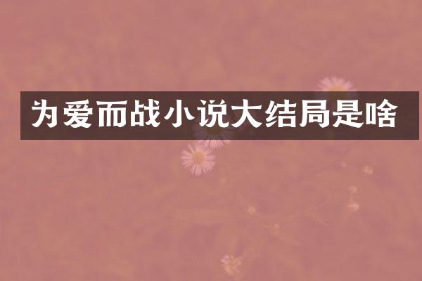 为爱而战小说大结局是啥