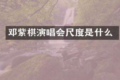 邓紫棋演唱会尺度是什么