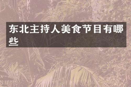 东北主持人美食节目有哪些