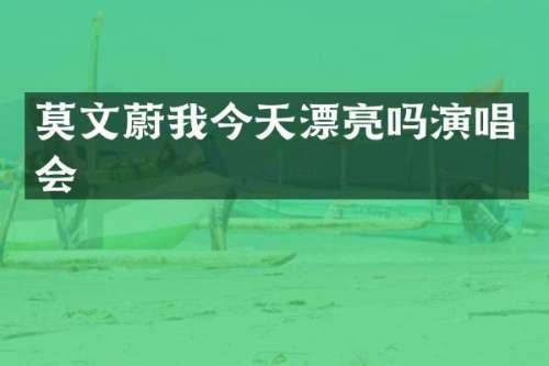 莫文蔚我今天漂亮吗演唱会