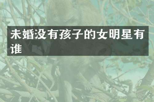 未婚没有孩子的女明星有谁