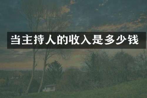 当主持人的收入是多少钱