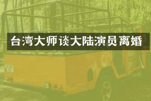 台湾大师谈大陆演员离婚
