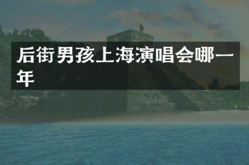 后街男孩上海演唱会哪一年