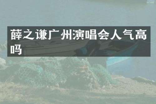 薛之谦广州演唱会人气高吗