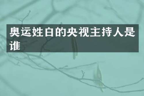奥运姓白的央视主持人是谁