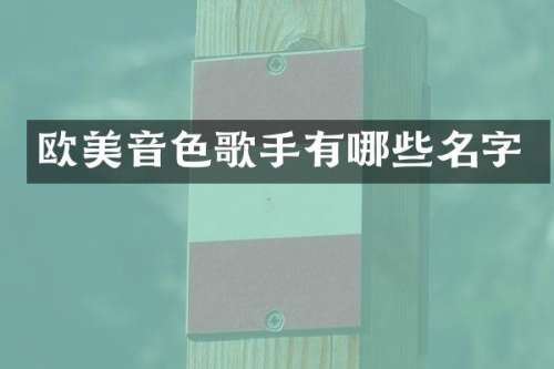 欧美音色歌手有哪些名字