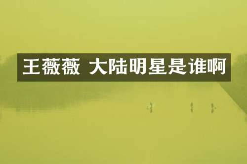 王薇薇 大陆明星是谁啊