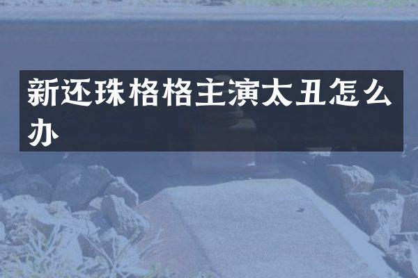新还珠格格主演太丑怎么办
