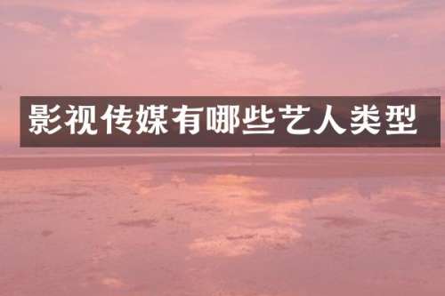 影视传媒有哪些艺人类型