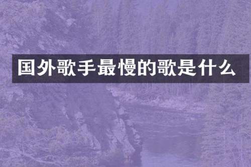 国外歌手最慢的歌是什么