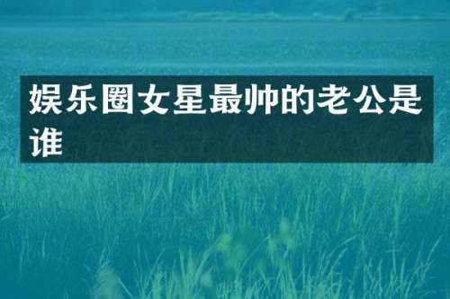 娱乐圈女星最帅的老公是谁