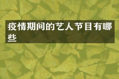 疫情期间的艺人节目有哪些