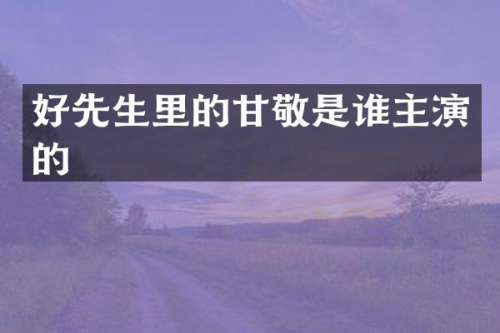 好先生里的甘敬是谁主演的