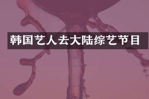韩国艺人去大陆综艺节目
