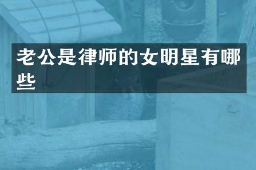 老公是律师的女明星有哪些