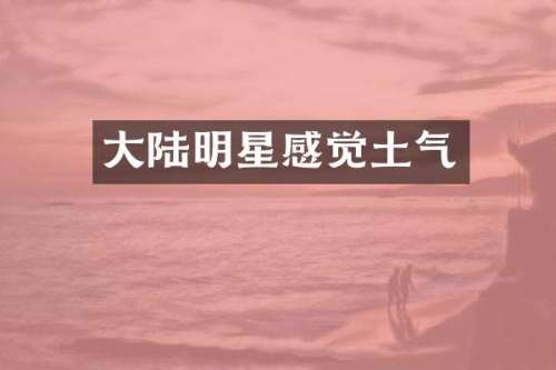 大陆明星感觉土气