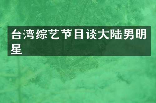 台湾综艺节目谈大陆男明星