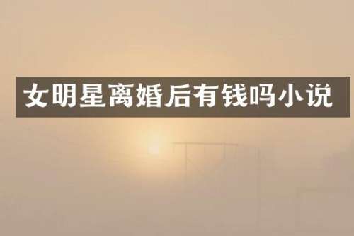 女明星离婚后有钱吗小说