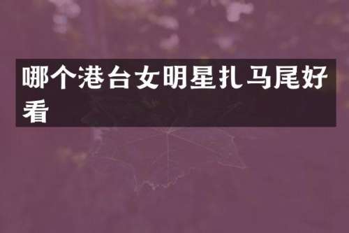 哪个港台女明星扎马尾好看