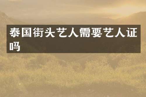 泰国街头艺人需要艺人证吗