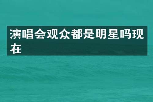 演唱会观众都是明星吗现在