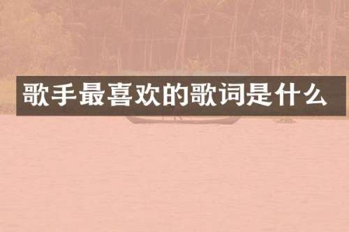歌手最喜欢的歌词是什么