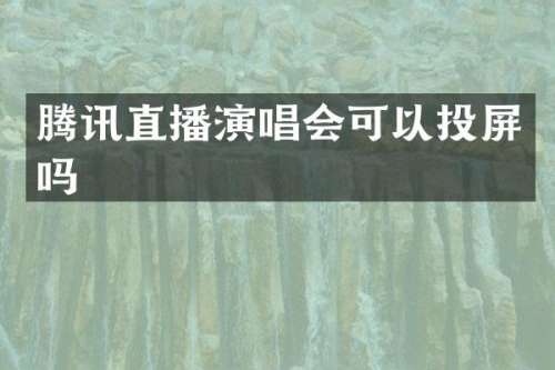 腾讯直播演唱会可以投屏吗
