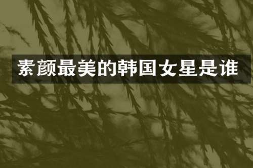 素颜最美的韩国女星是谁