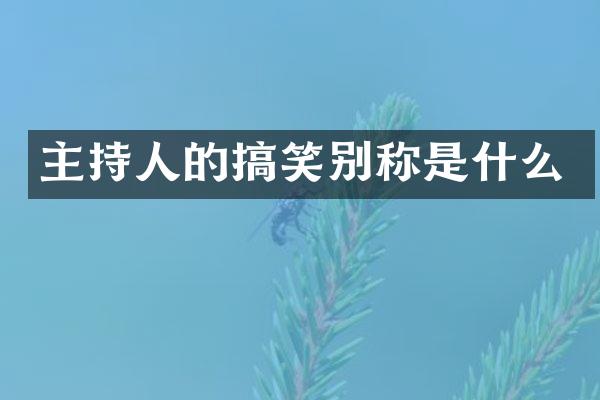 主持人的搞笑别称是什么