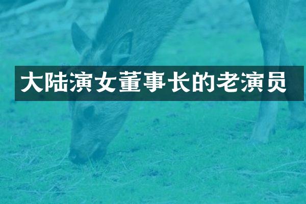 大陆演女董事长的老演员