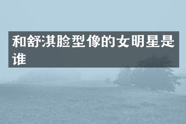 和舒淇脸型像的女明星是谁
