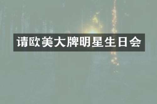 请欧美大牌明星生日会