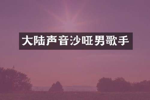 大陆声音沙哑男歌手
