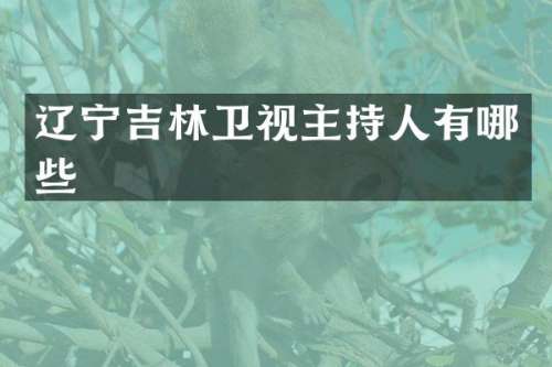 辽宁吉林卫视主持人有哪些