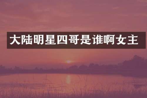 大陆明星四哥是谁啊女主