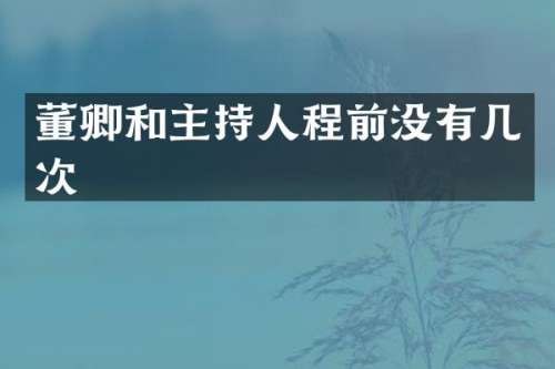 董卿和主持人程前没有几次