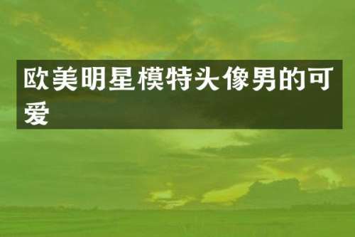 欧美明星模特头像男的可爱