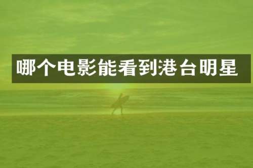 哪个电影能看到港台明星