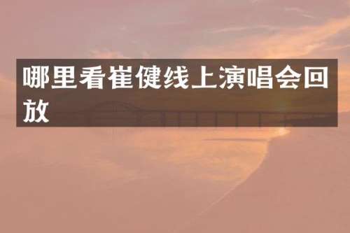哪里看崔健线上演唱会回放