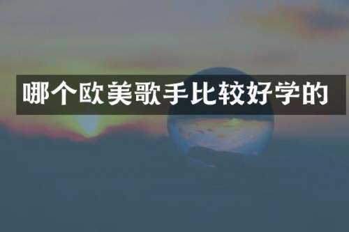 哪个欧美歌手比较好学的