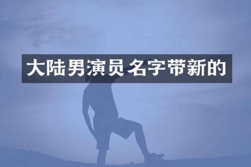 大陆男演员名字带新的