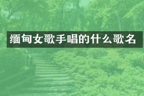 缅甸女歌手唱的什么歌名