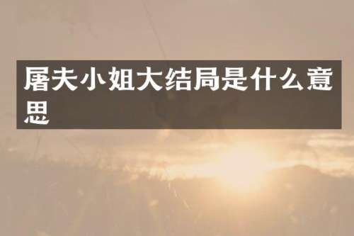 屠夫大结局是什么意思