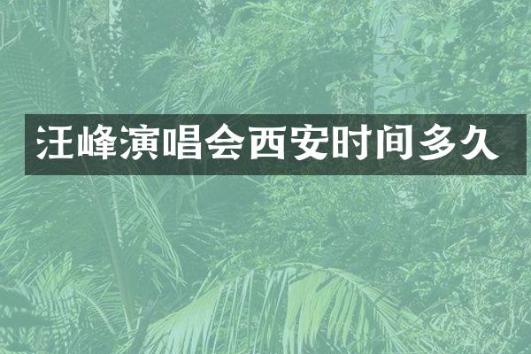 汪峰演唱会西安时间多久